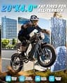 YVY 20-Inch Fat Tire Electric Utility Bike, 1500W Motor, 48V 15.6Ah Battery