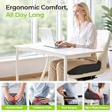 AUVON Ergonomic Thick Memory Foam Donut Seat Cushion for Tailbone Pain