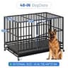 NUGRIART 48-Inch Heavy Duty Indestructible Steel Dog Crate with Rolling Wheels