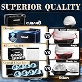 CUBARO Premium Hard Shell 8-Cavity Clear Ice Ball Maker Mold with Storage Bag