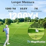 Standard 1200-Yard Golf Rangefinder with Slope, 7X Magnification and Flag Lock