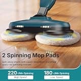 OLIXIS Adjustable Steam Mop with Rotating Pads and Dual Steam Levels