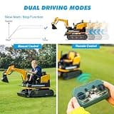 JOYLDIAS 12V 360-Degree Rotating Excavator and Bulldozer Ride-On Combo
