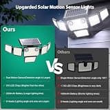 Omibee 6000LM 6-Head Solar Flood Light with Dual Motion Sensor & Remote