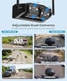 AUTO-VOX Dual-Lens Wireless RV Backup System with Rear & Side Blind-Spot Cameras