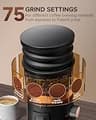 AMZCHEF Single Dose Conical Burr Coffee Grinder with Vacuum-Sealed Storage