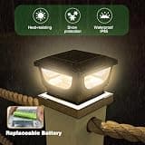 Sumaote 120-Lumen Warm White Solar Post Cap Lights for 3x3 to 4x4 Posts, 6-Pack