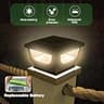 Sumaote 120-Lumen Warm White Solar Post Cap Lights for 3x3 to 4x4 Posts, 6-Pack