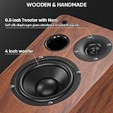 Saiyin 80W Powered Bluetooth Bookshelf Speakers for Home TV and Turntables