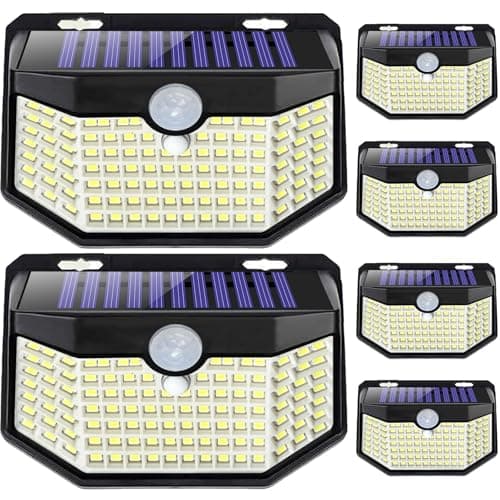 HMCITY 120 LED High Efficiency Solar Motion Sensor Outdoor Lights, 3 Modes
