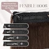 MY-LADY 16-Inch Dark Brown Premium Human Hair Halo Extensions with Wire