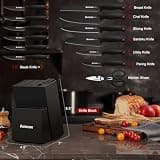 Astercook 15-Piece Teflon Coated German Stainless Steel Knife Set with Sharpener