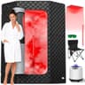 iTHERAU Portable Home Infrared Sauna Box with Pentagonal Layout Design