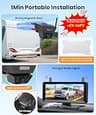 AUTO-VOX Solar Magnetic Wireless RV Backup Camera with 7.2" Split DVR Monitor