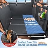 MYJAQI PU Leather Waterproof Dog Car Seat Extender with Breathable Mesh Window