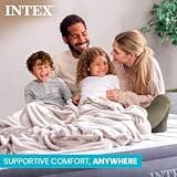 Intex Mid-Rise Dura-Beam Deluxe 13-Inch Queen Air Mattress with AC Pump