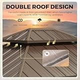 YOLENY 10x12 ft. Galvanized Steel Double Roof Hardtop Gazebo with Curtains