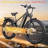 TKZZTKS 8000W Peak Dual Motor AWD E-Bike, 52V 26Ah Battery, 50 MPH Top Speed