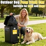 Airjam 3-Gallon Metal Outdoor Pet Trash Can with Claw-Grip Pooper Scooper