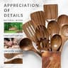 Hefild 10-Piece Acacia Wood Cooking Spoons and Spatulas Starter Set