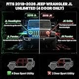 OEDRO All-Steel Two-Stair Running Boards for Jeep Wrangler JL 4-Door