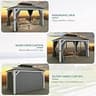 YITAHOME 10x12 ft. Double Roof Hardtop Gazebo with Netting and Curtains