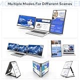15.6-inch 1080P FHD Detachable Dual Laptop Screen Extender with 235-Degree Rotation