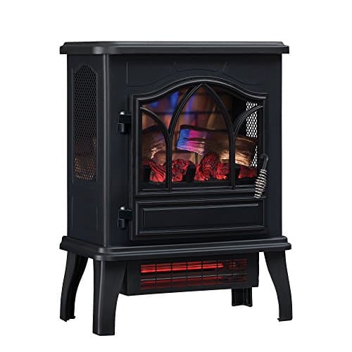 Duraflame 3D Infrared Quartz Electric Fireplace Stove Heater in Matte Black