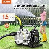 VEVOR Stainless Steel Garden Jet & Shallow Well Sprinkler Pump, 1.5 HP