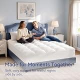 ELEMUSE Extra-Thick Down Alternative Mattress Pad with Box-Stitch Design