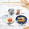 Wheat Straw 64-Piece Unbreakable Dinnerware Set for 8 with Utensils, Black