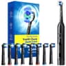 TEETHEORY Deep Clean Rotating Electric Toothbrush Set with 8 Replacement Brush Heads