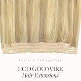 GOO GOO 14-Inch Premium Remy Human Hair Wire Extensions with Lace Weft
