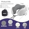 napfun Upgraded Ergonomic Pure Memory Foam Travel Neck Pillow for Airplane
