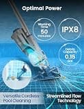 Kokido XV320 Rechargeable Cordless Pool Vacuum, Lightweight Design with Fine Filter