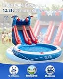 WELANDFUN 24.3ft PVC Commercial Grade Inflatable Water Slide with Deep Pool