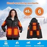 Brimekey Women's Dual-Zone Heated Softshell Jacket with Fleece Lining