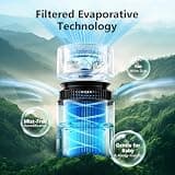Generic Top-Fill Mist-Free Evaporative Humidifier with Touch Controls, 3L