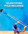 PureSwirlz Cordless Handheld Pool Vacuum with 78.7-Inch Telescopic Reach