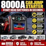 Heavy-Duty 8000A 12V/24V Portable Lithium Jump Starter for Commercial Vehicles