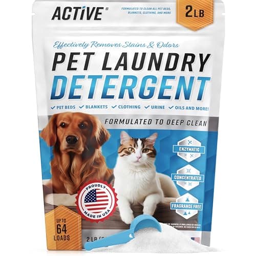 ACTIVE Enzyme-Based Pet Laundry Detergent Odor Remover for HE Washers, 64 Loads