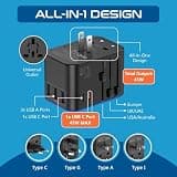 Ceptics 45W International Power Adapter with Dual USB-C & Surge Protection