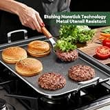 Cooker King Hybrid Honeycomb Stainless Steel Double Burner Griddle Pan