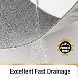 HITSLAM 24x24-Inch Square Soft PVC Loofah Shower Floor Mat with Drain Holes