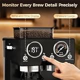 CHULUX Nero Espresso Machine with Built-in Conical Burr Grinder & Dual Screen