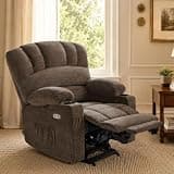 MCombo Model R7096 Extra Wide Fabric Power Lift Recliner with Curved Back