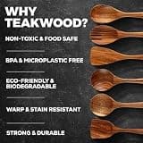 Zulay Kitchen 6-Piece Natural Teak Wooden Spoons Set for Everyday Cooking