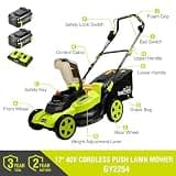 SnapFresh 40V 17-Inch Brushless Cordless Lawn Mower with Dual 5.0Ah Batteries