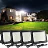 MUCLUD 100W LED Outdoor Flood Lights 4-Pack, 11000 Lumen Hardwired Exterior Lighting