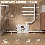 High Power 800W Elongated Upflush Toilet System with Multi-Fixture Grinder